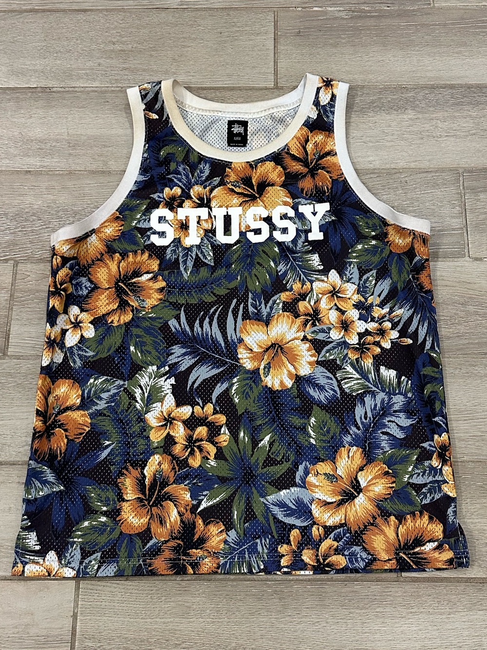 VTG Stussy Hawaiian Floral Mesh Jersey, Size: X-Large